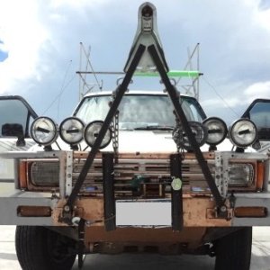 1 Heavy Duty IRON Kangaroo Bumper Tow Hitch Winch 6 Off Road Lights fishing pole holders (17)   Copy