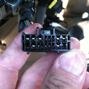 Straight on view on light stalk connector