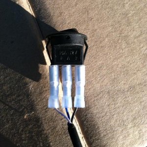 Switch belonging to wire harness on aftermarket light bar