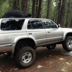 This is when I first lifted, couldnt find anything worthy to drive over but this lame rock