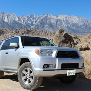 Alabama Hills Oct 2013, notice Mt. Whitney in the background. So pretty out there!