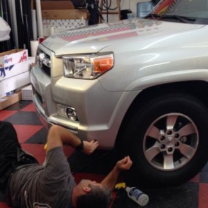 Installing clear bra at http://www.autosupershield.com Boca Raton
