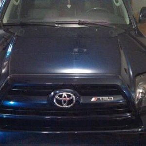 Installed black housing headlights