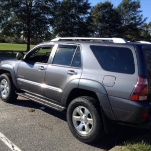 Daystar 1" Budget Boost Leveling Kit, All-Pro 1.5" spacer, Cooper Discoverer AT3 tires. [Back Angle]