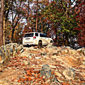 Sitting at the top of the Daniel Trail, Uwharrie, NC.