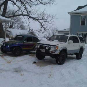 Truck and the bug I bought on a trip to Denver... My crankshaft pulley had fallen off my 4Runner and I was told I needed a new motor... so I bought th
