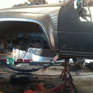 Solid axle swap underway.