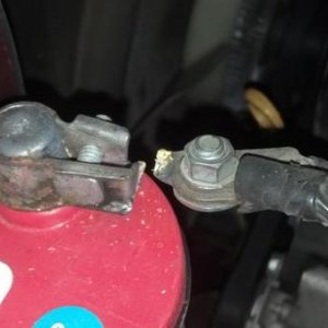 Blown battery terminal