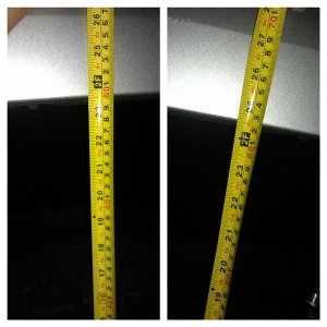 All Pro 3.5" spring measurement of rear center hub to fender. Driver left, passenger right.