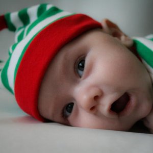 My son born 10/17/13 I took this picture for christmas with my DSLR