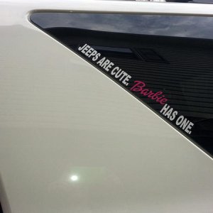 Your Jeep is almost as cute as Barbie's! HAHA