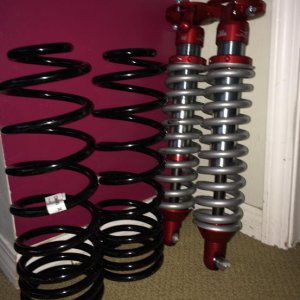 The hardware to be installed.  Sway-a-Way front coil over 0-2.5" lift.  (Set at 2") Rear OME 2"