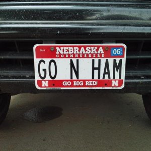 Yellow and green plates have no place on this rig! Go Big Red!