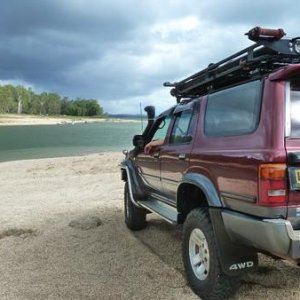 Tinaroo Dam - Too much lightening so we parked the boat and went wheeling.