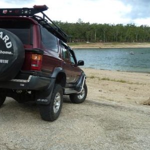 4wd turned off on this rock platform - locked diffs and a hard surface don't go together