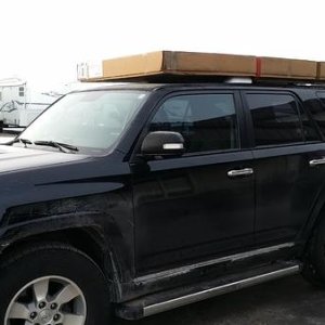 Strapped Baja Rack to the Roof to bring it home