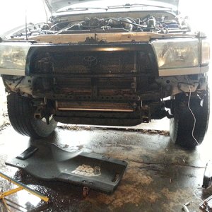 no bumper while working on the mounts of the brush bar