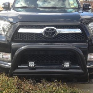 bull bar, blacked out emblem