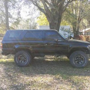 Side view after putting on the 33s.