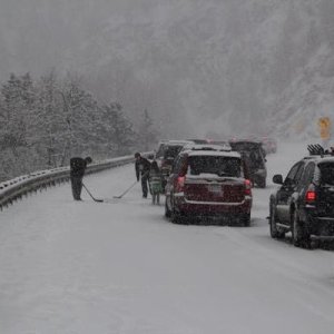 Stopped in bad traffic for a couple hours.