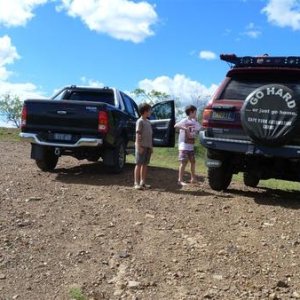 With my friend and his hilux ute