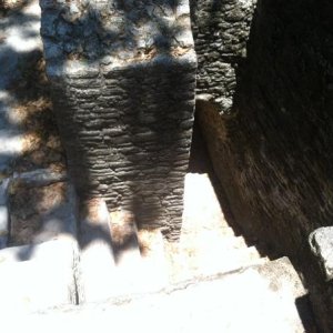 Steep stair to where?