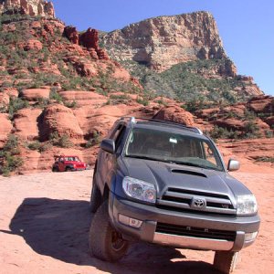 Sedona, AZ Broken Arrow trail - rough and difficult in spots and watch out for the damn Pink Jeep tours. Lift is a must.
