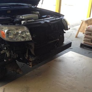 bumper removed ready to start