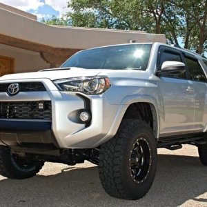 2014 4Runner Trail Edition with KDSS, Toytec BOSS 3-inch lift, LR UCAs, Cooper ST MAXX tires, Fuel Off-Road Boost Wheels, Rigid LEDs, and more...