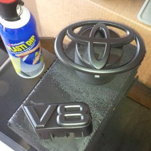 Grille badging getting sprayed Matte Black Plastidip
