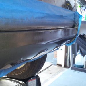Front bumper trim sprayed in Anthracite Plastidip