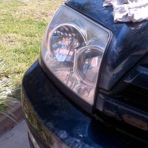 Oxidation removed from right headlight cover