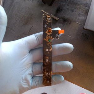 Muck that was built up under the shift indicator!