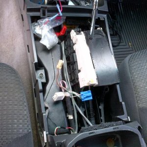 Lower console taken apart