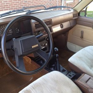 needs new seat upholstery, but cleaned up well inside. After thorough cleaning, before interior panel re-dye.