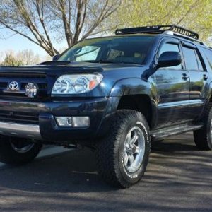 2004 4Runner Sport with ToyTec 3 inch lift, MB Chaos 17x8.5 Wheels, BFG 275.65.R17 ATs, Rola Roof Rack, and KC Fog Lights