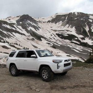 Imogene below the pass at 12,800 ft in late June
