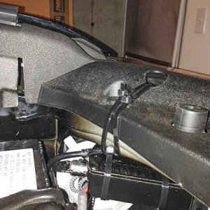 Driver Side Mounted Ballast:  Used zip ties for now rather than drilling.