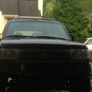 What it looked like with the headlights and grill on
