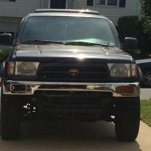 Just waiting on that one turn signal and looking for the plastic bottom part of the bumper but road ready son! :D