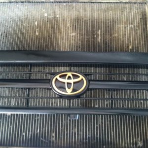Couldn't leave the new grill grey. It had to be black to match my black hood. It doesn't look bad with a green car
