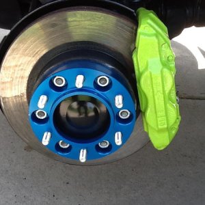 Wheel spacer and painted caliper