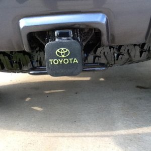 Hitch cover w/2012 Jeep "Goblin" green paint lettering
