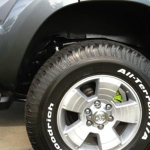 Duplicolor wheel paint, new tires, caliper paint, detailed inner fenders