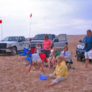 Silver Lake State Park, Michigan, 2010.  On the dunes with family.  Bone stock, drove as smooth as silk in the sand...effortless.