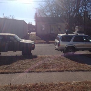 The Old 89 runner before it went away to 4runner heaven and the new and current one the day after i drove it back from CA