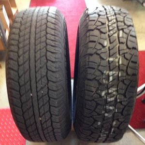 Stock tire on Trail rim vs same size BFG Rugged Terrain on 17x8 Enkei rim