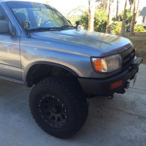plastidipped front/rear bumpers, fender flares, grill, and emblems.