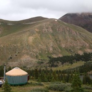 Our Backcountry Yurt beside Horseshoe Mountain, about 15 miles south-east of Leadville, Colorado.