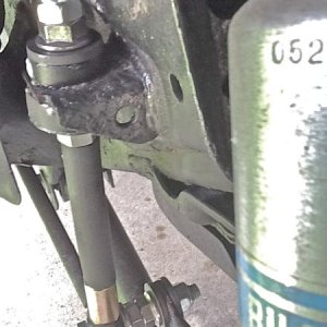 Homemade Rear Adjustable HD Sway Bar Link.  Rear View